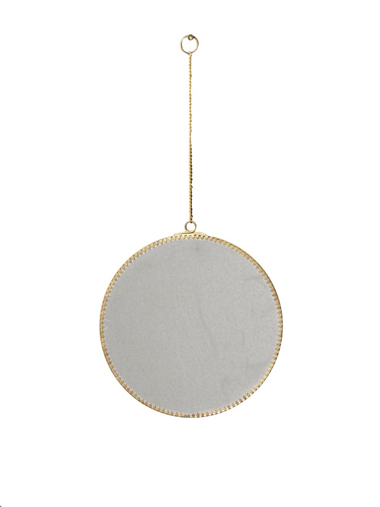 Hanging round mirror scalloped edges - 2
