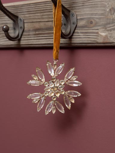 Hanging snowflake glass pearls  Boheme