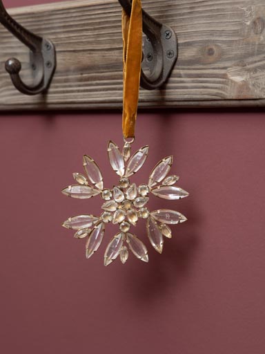 Hanging snowflake glass pearls  Boheme