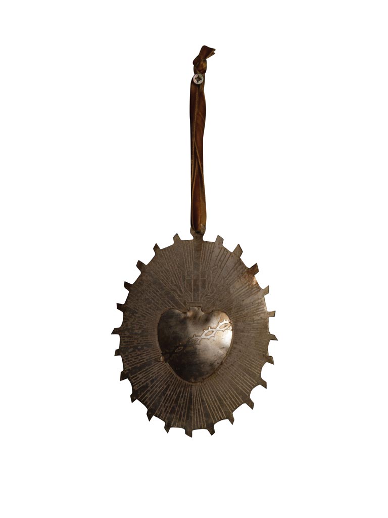 Suspension Ex-voto coeur vert-de-gris - 2
