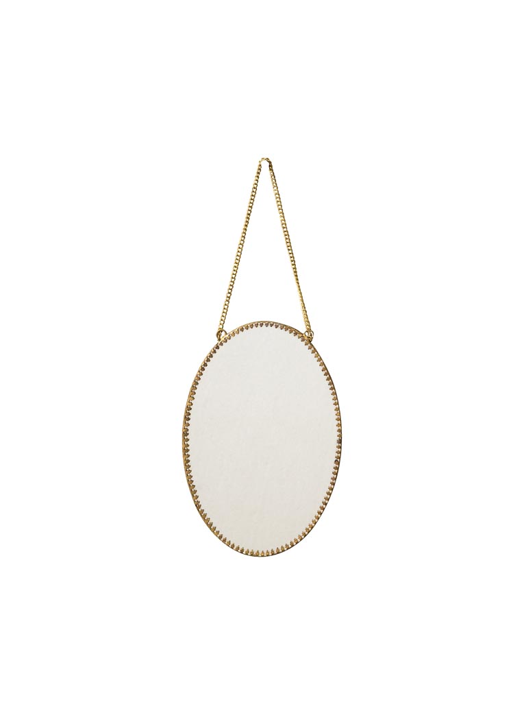 Hanging oval mirror scalloped edges - 2