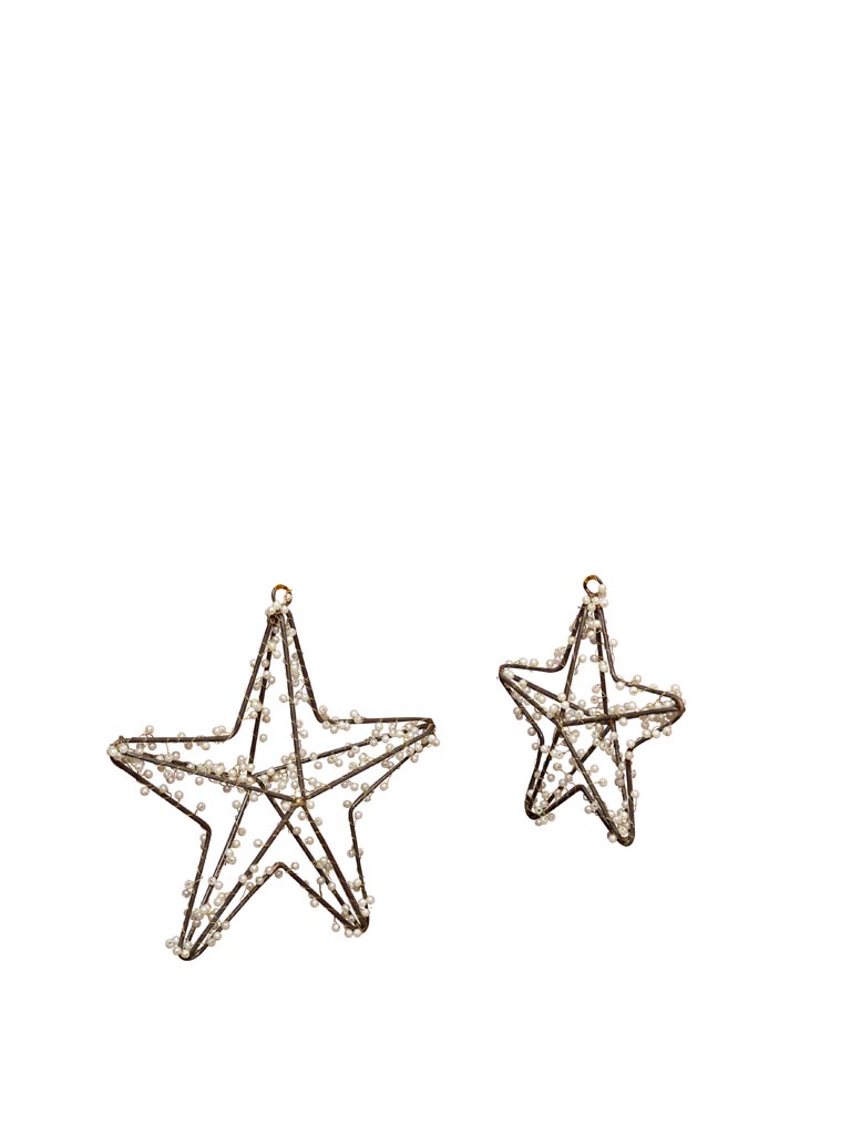 S/2 étoiles et perles champagne - 2