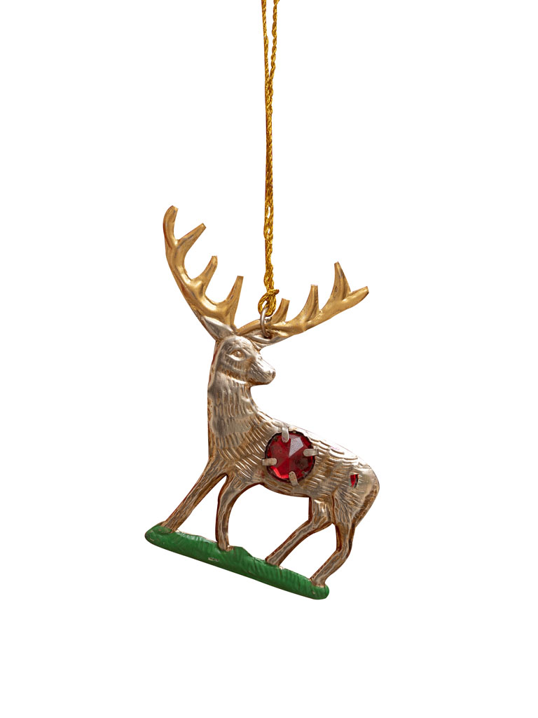 Suspension cerf diamant rouge - 2
