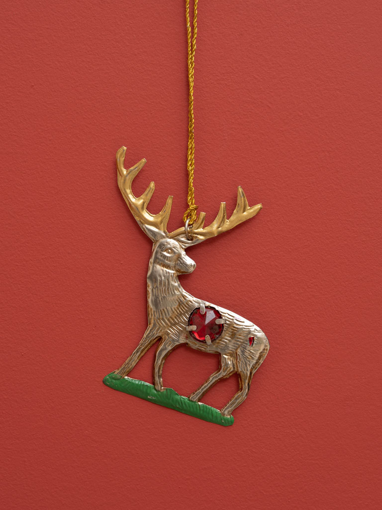 Hanging deer with red diamond - 1
