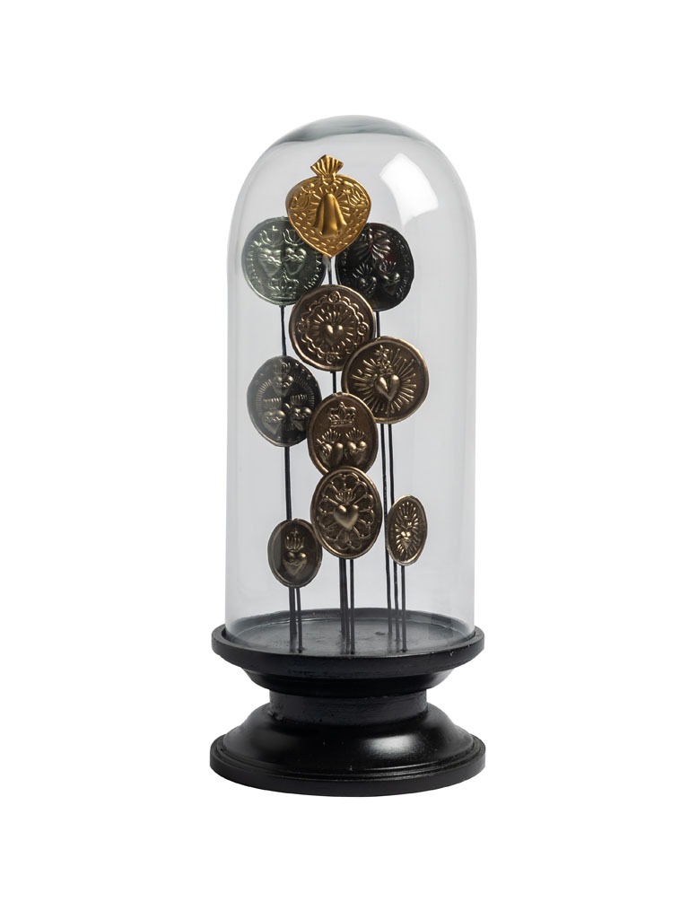 Glass dome with ex-voto coins - 2