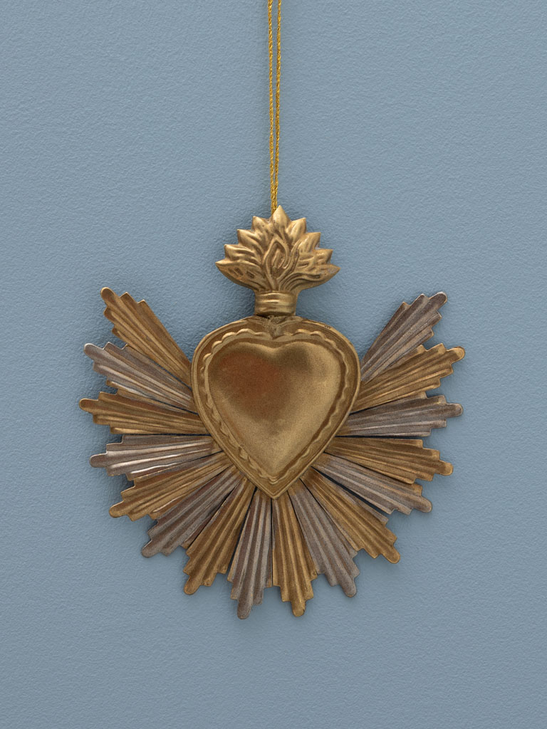 Ex-voto heart gold & silver - 1