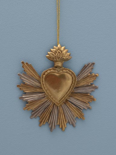 Ex-voto heart gold & silver