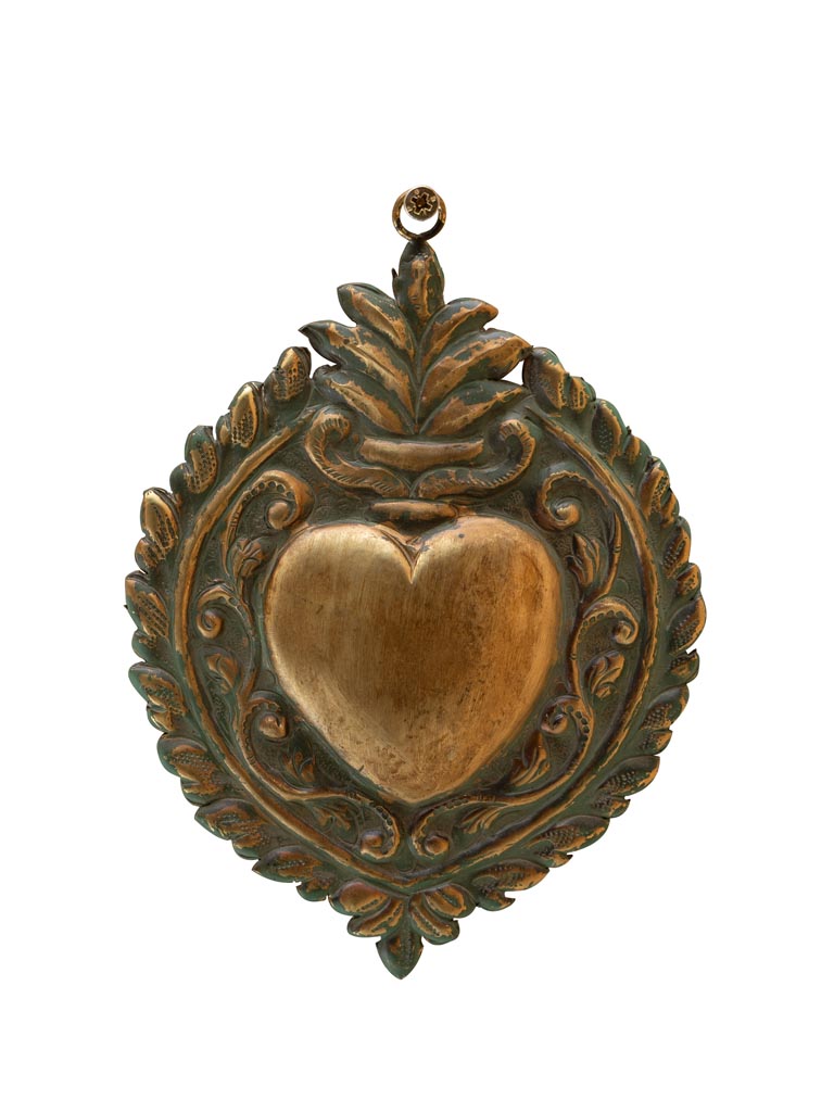 Golden Ex-voto with green patina - 2