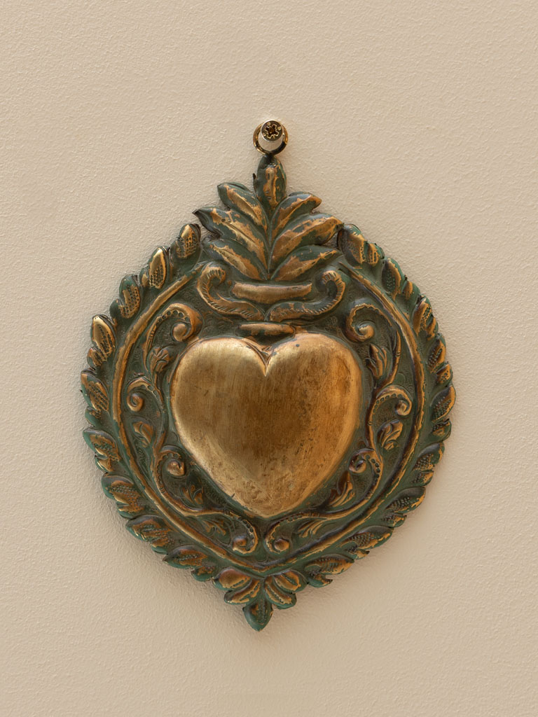 Golden Ex-voto with green patina - 1