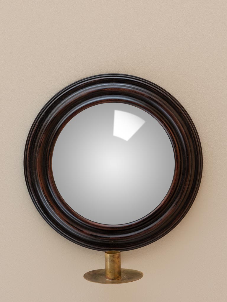 Round convex mirror with candlestick - 3