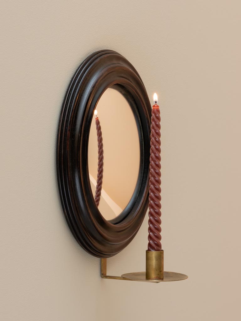 Round convex mirror with candlestick - 4