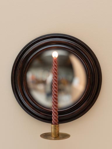 Round convex mirror with candlestick