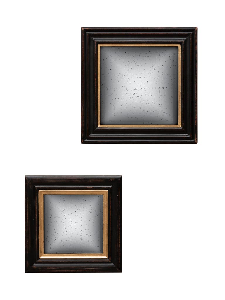 S/2 miroirs convexes carrés antiques - 4