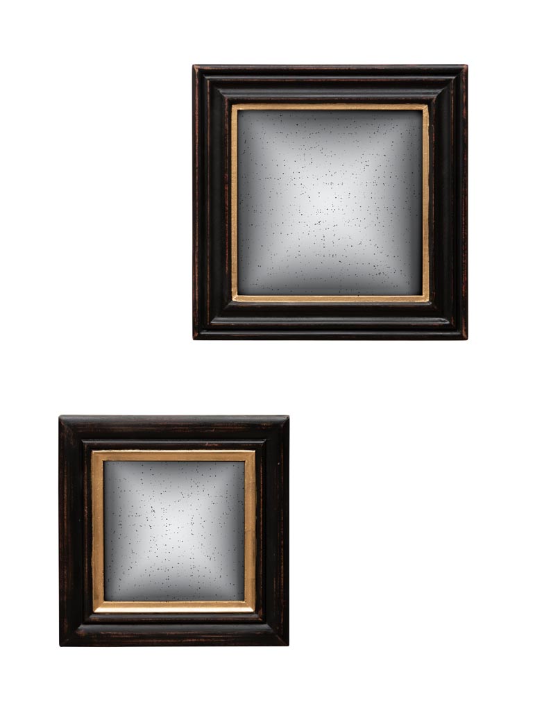 S/2 square convex mirrors antique finish - 4