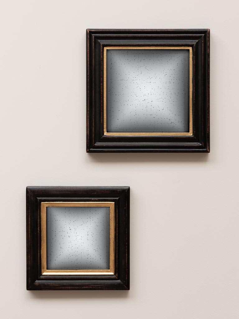 S/2 miroirs convexes carrés antiques - 1