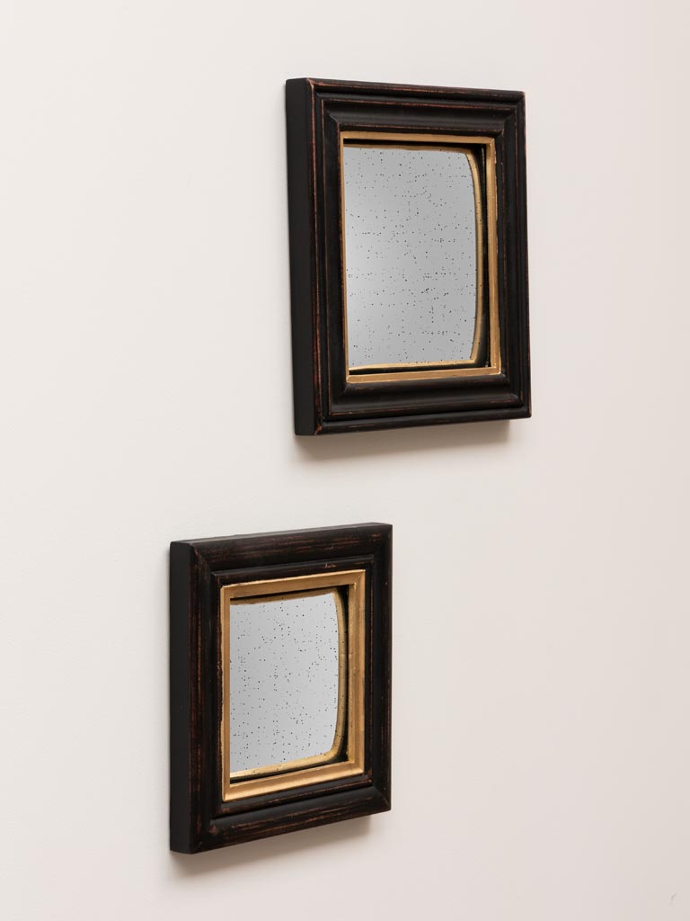 S/2 miroirs convexes carrés antiques - 11