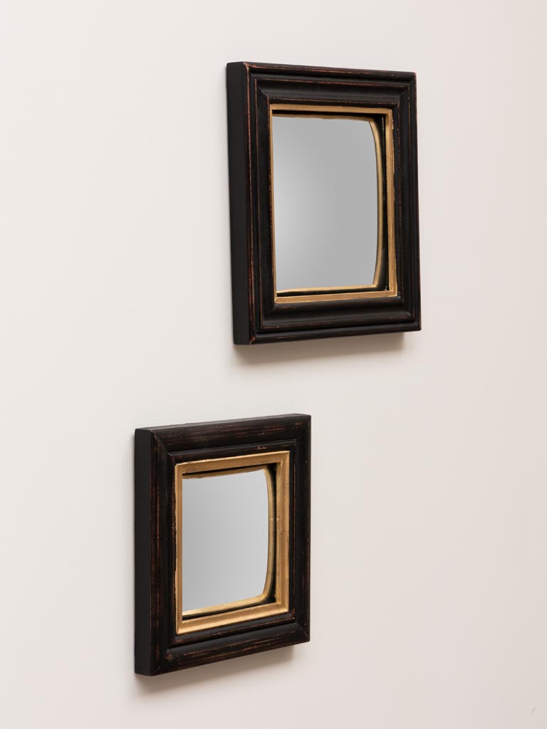 S/2 square convex mirrors antique finish - 12