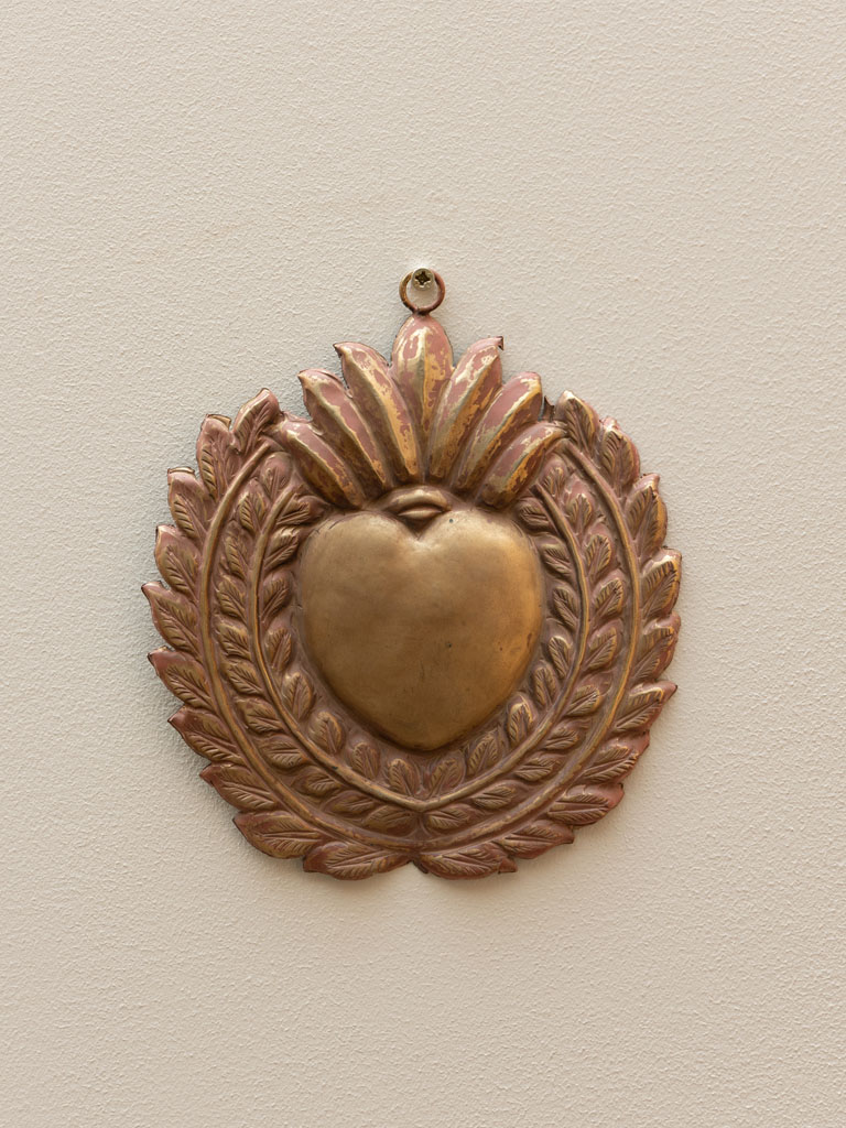 Antique bronze Ex-voto rose patina - 1