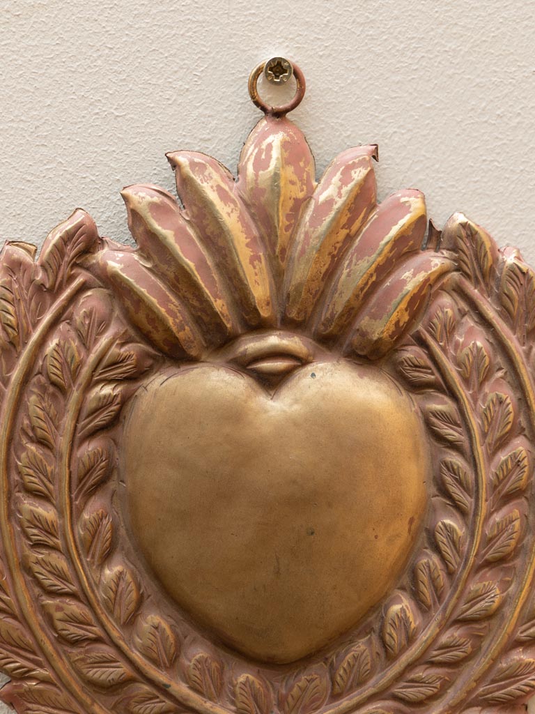 Antique bronze Ex-voto rose patina - 3