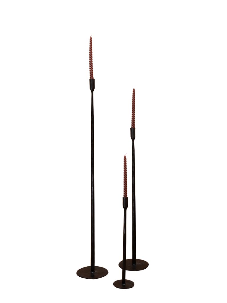 S/3 wrought iron large candlesticks - 3