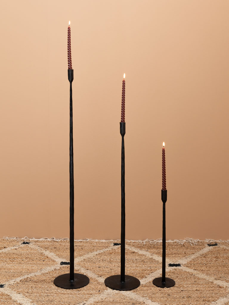 S/3 wrought iron large candlesticks - 1