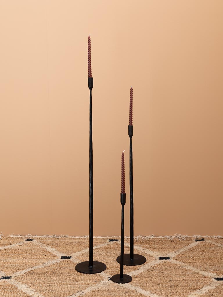 S/3 wrought iron large candlesticks - 6