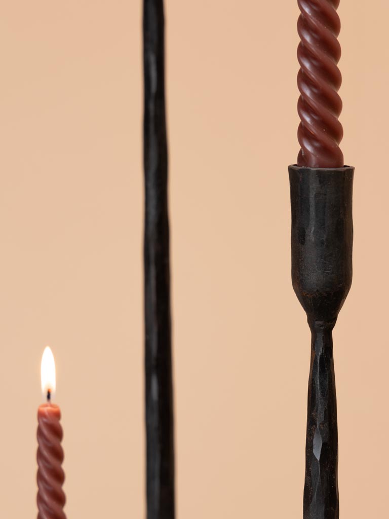 S/3 wrought iron large candlesticks - 7