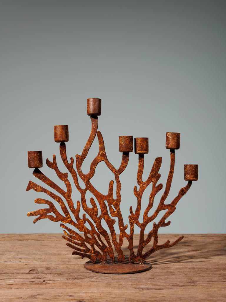Candelarum 7 candles rusty coral - 3