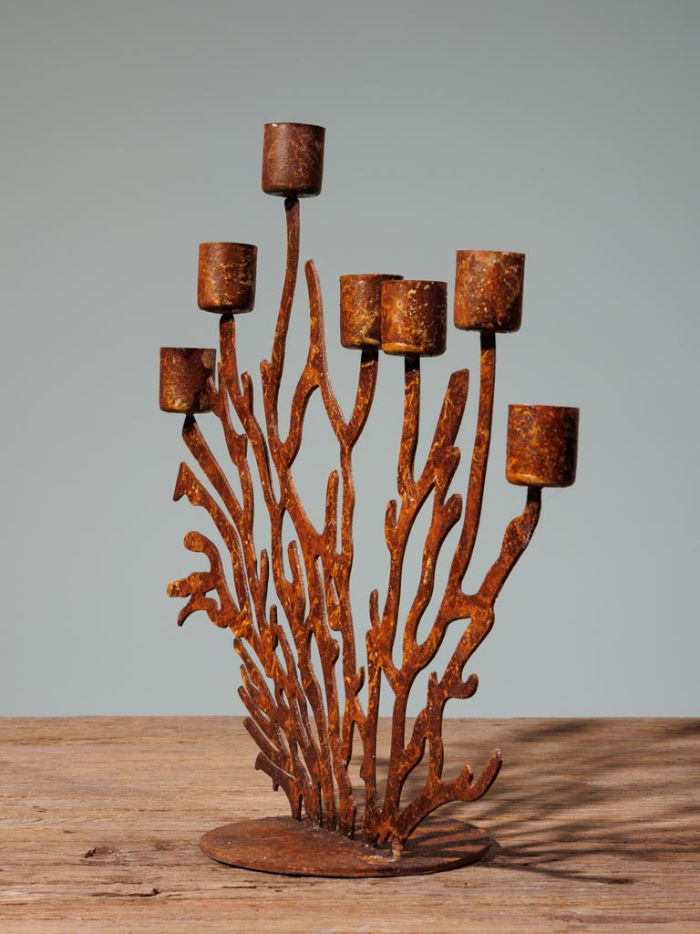 Chandelier corail rust 7 bougies - 4