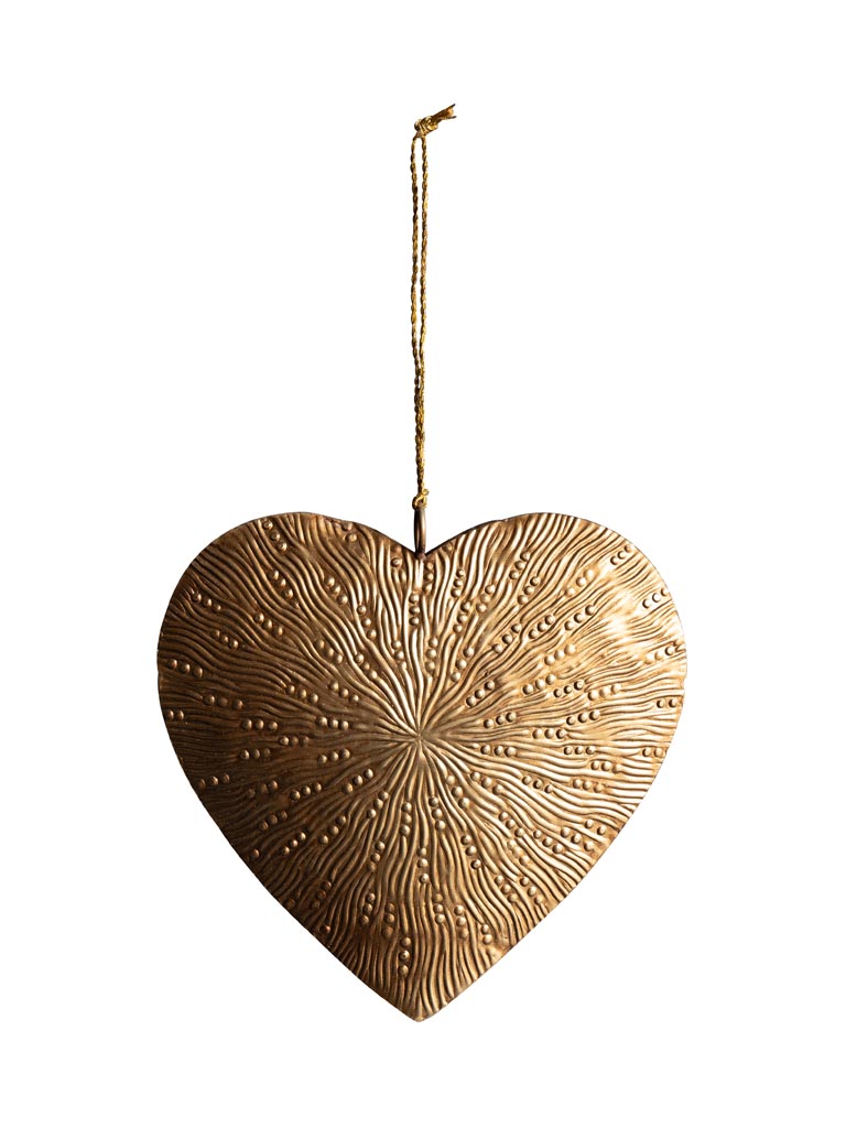 Hanging golden heart hammered - 2