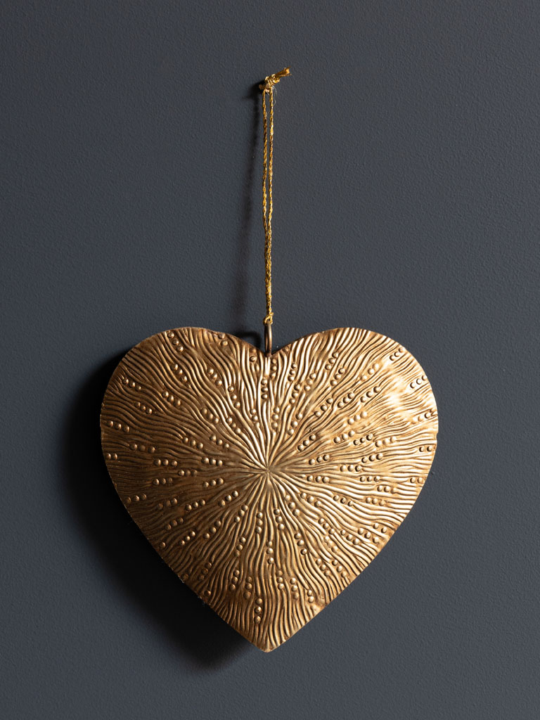 Hanging golden heart hammered - 1