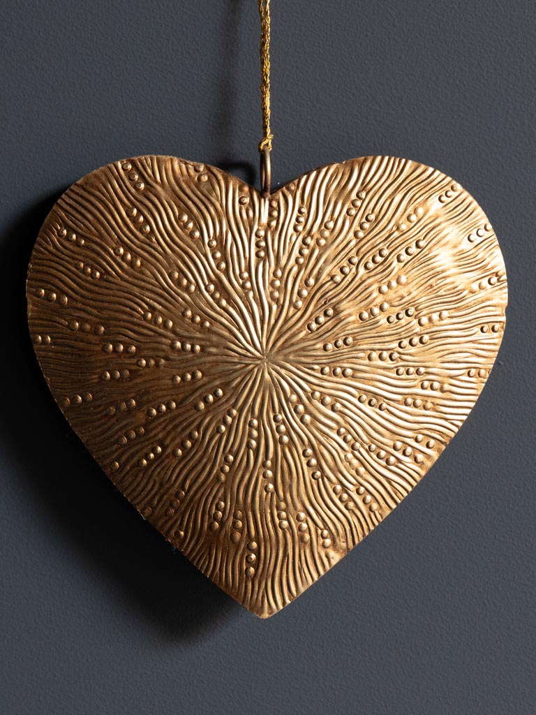 Hanging golden heart hammered - 3