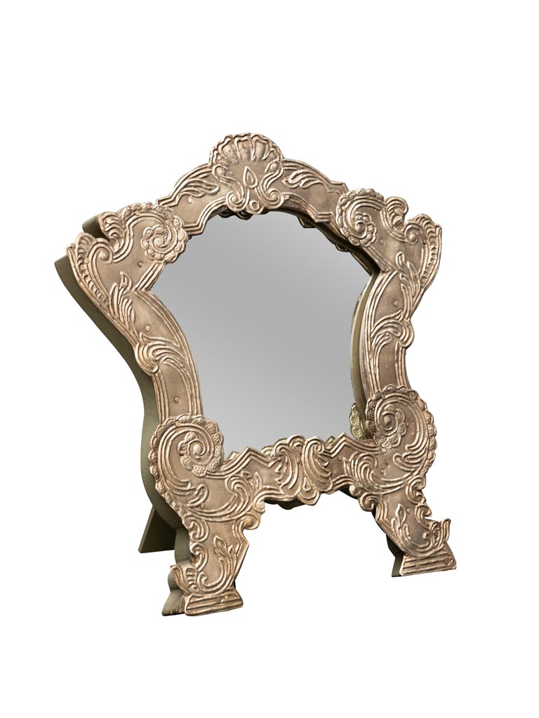 Hammered metal table mirror - 2