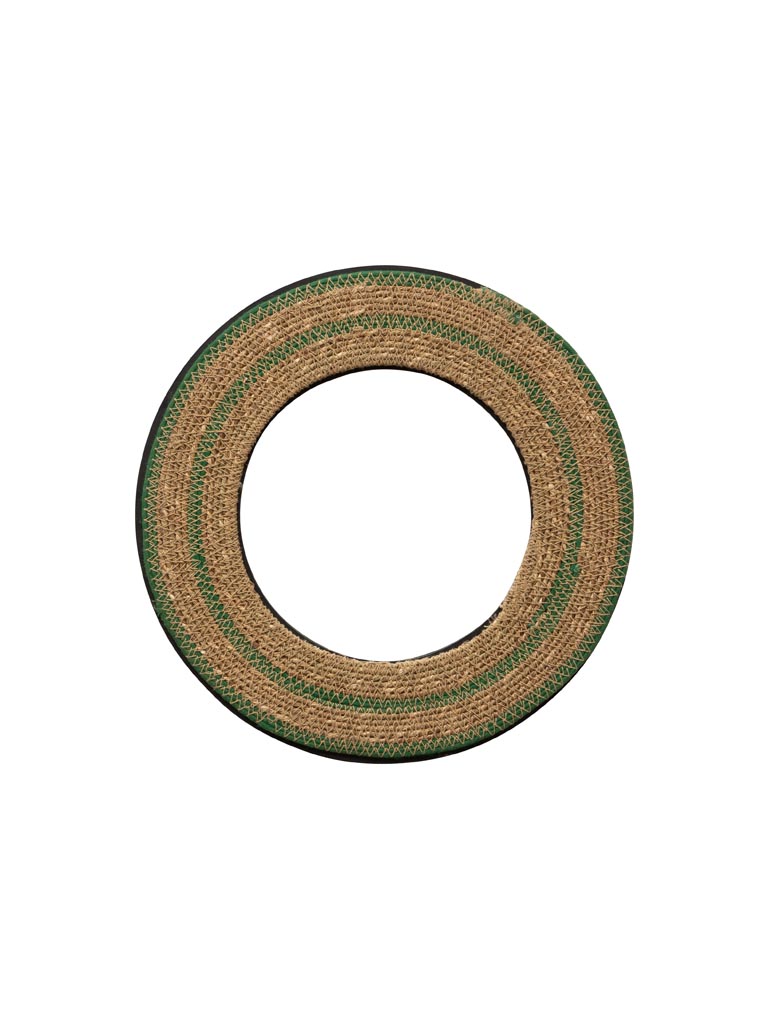 Mirror in jute with green lines - 2