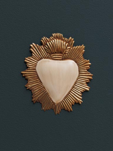 Beige Ex-voto heart Maria