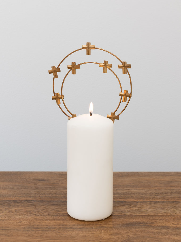 Déco de bougie Auréole de croix - 1