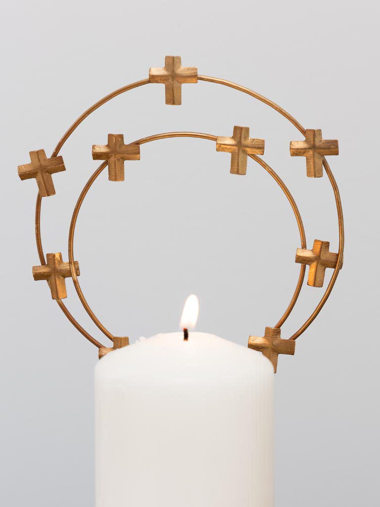 Déco de bougie Auréole de croix - 3