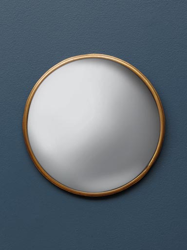 Convex antique mirror with golden iron edge