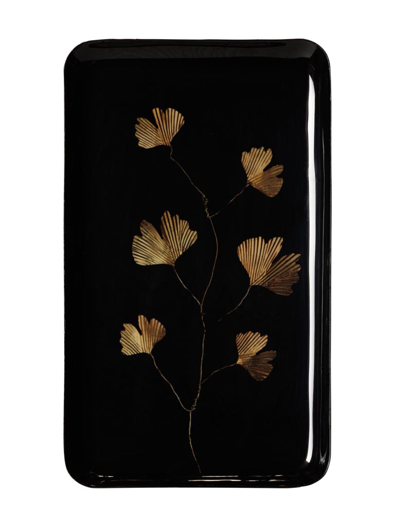 Trinket tray black and gold Ginkgo - 2