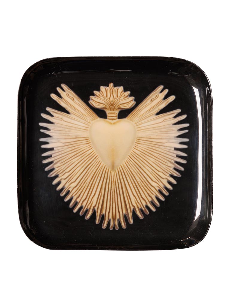 Trinket tray golden Ex-voto with flame - 2