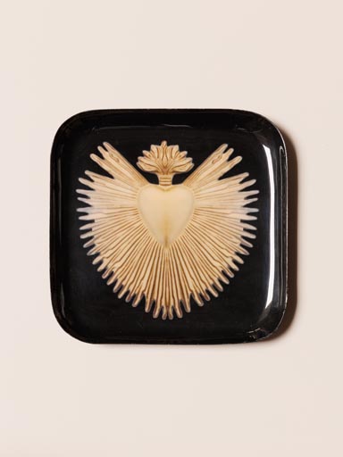 Trinket tray godlen Ex-voto with flame