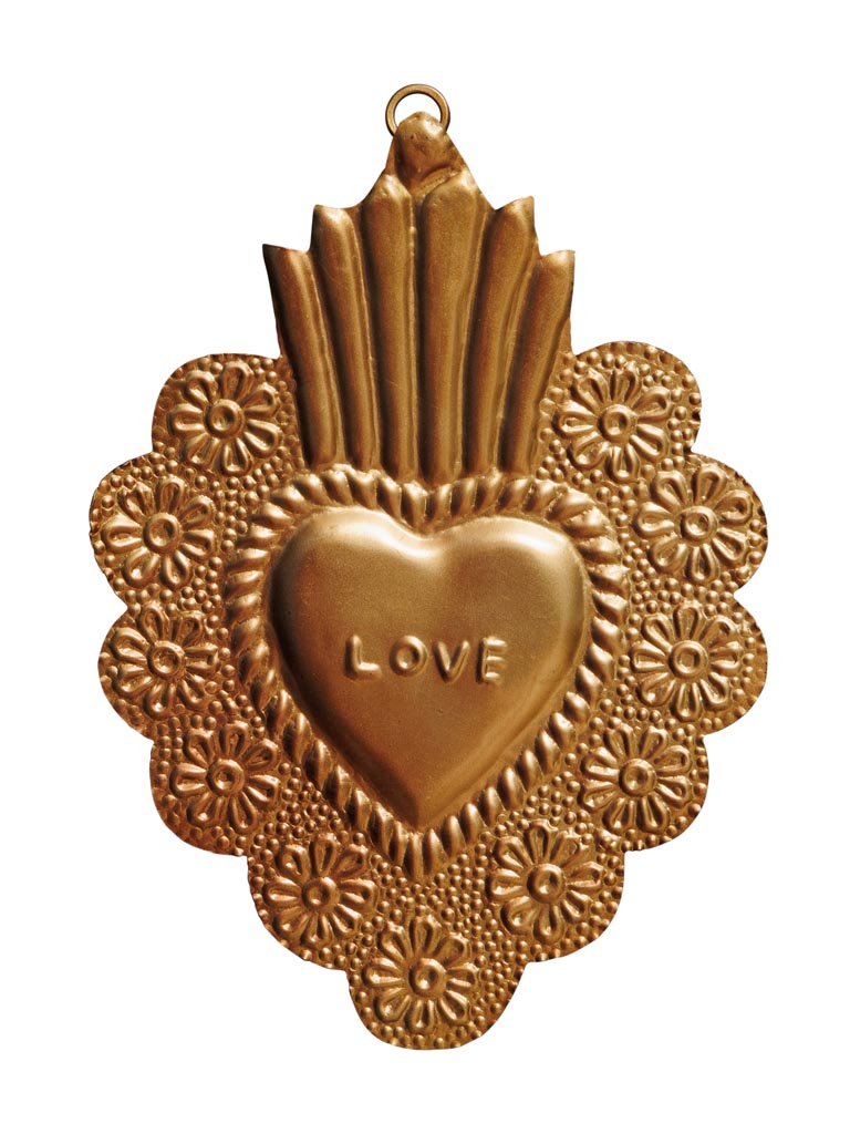 Hanging Ex-voto flowery heart - 2
