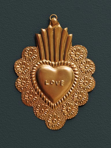 Hanging Ex-voto flowery heart
