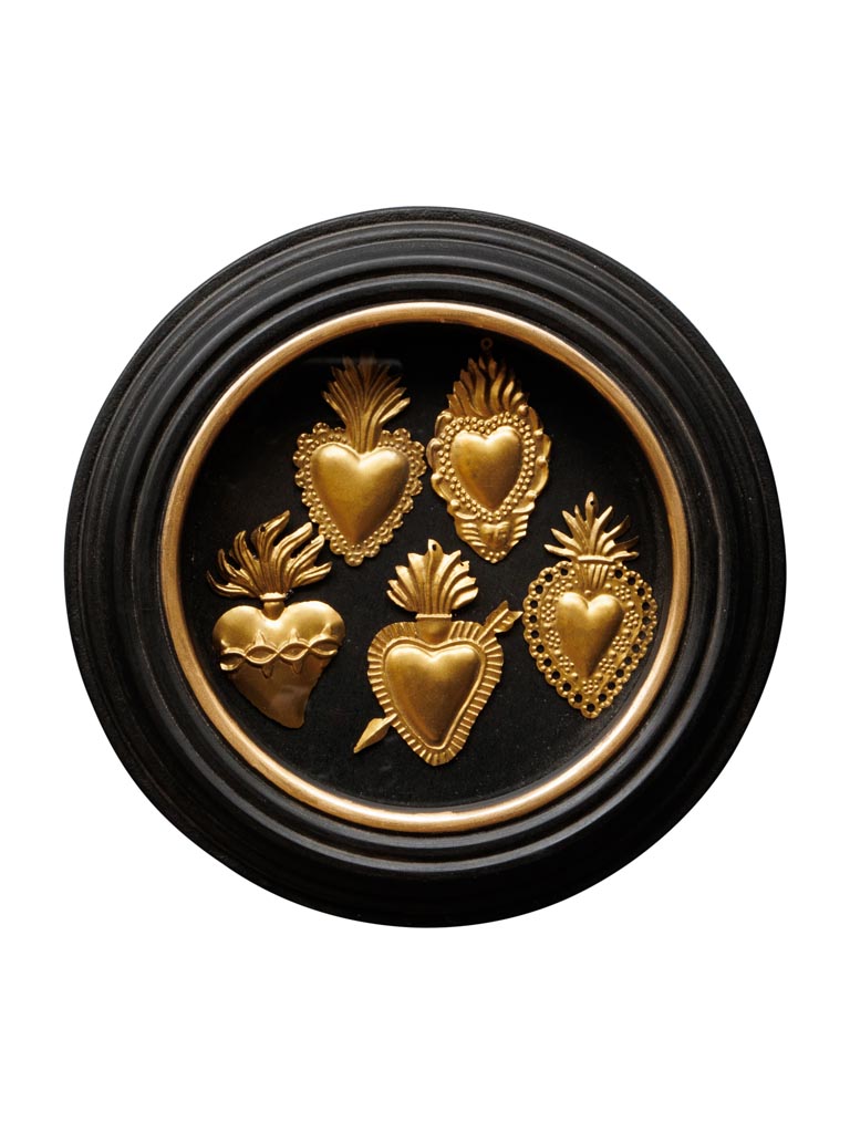Round frame with 5 golden Ex-votos - 2