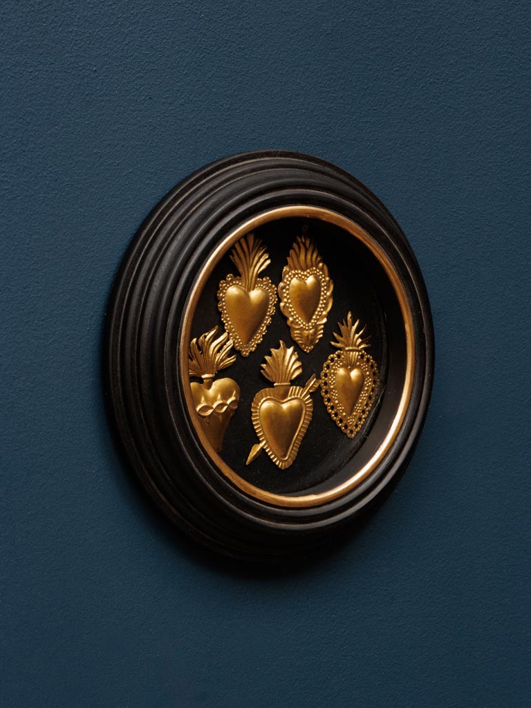 Round frame with 5 golden Ex-votos - 4