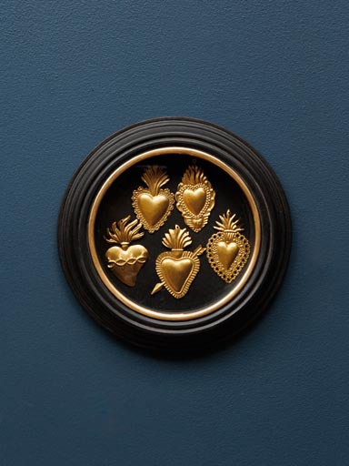 Round frame with 5 golden Ex-votos