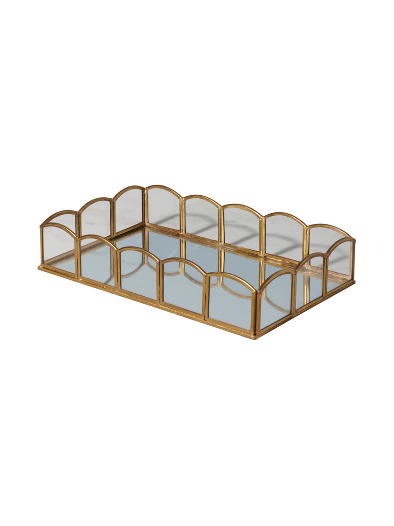 Small mirror trinket tray with golden archs - 2