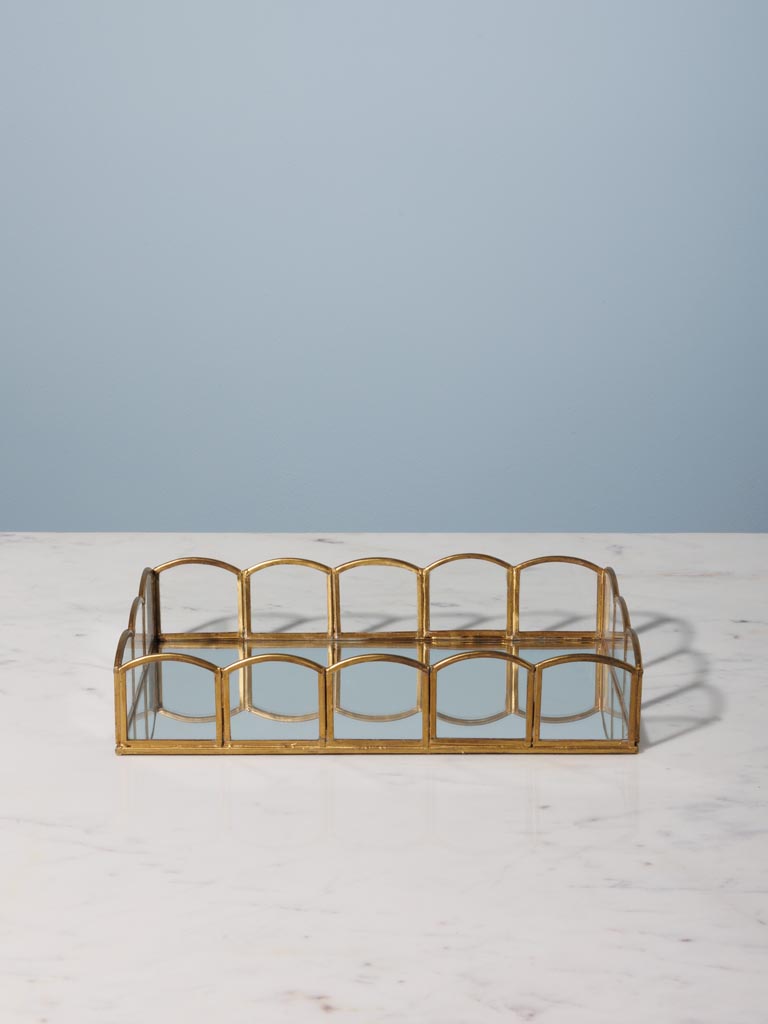 Small mirror trinket tray with golden archs - 5