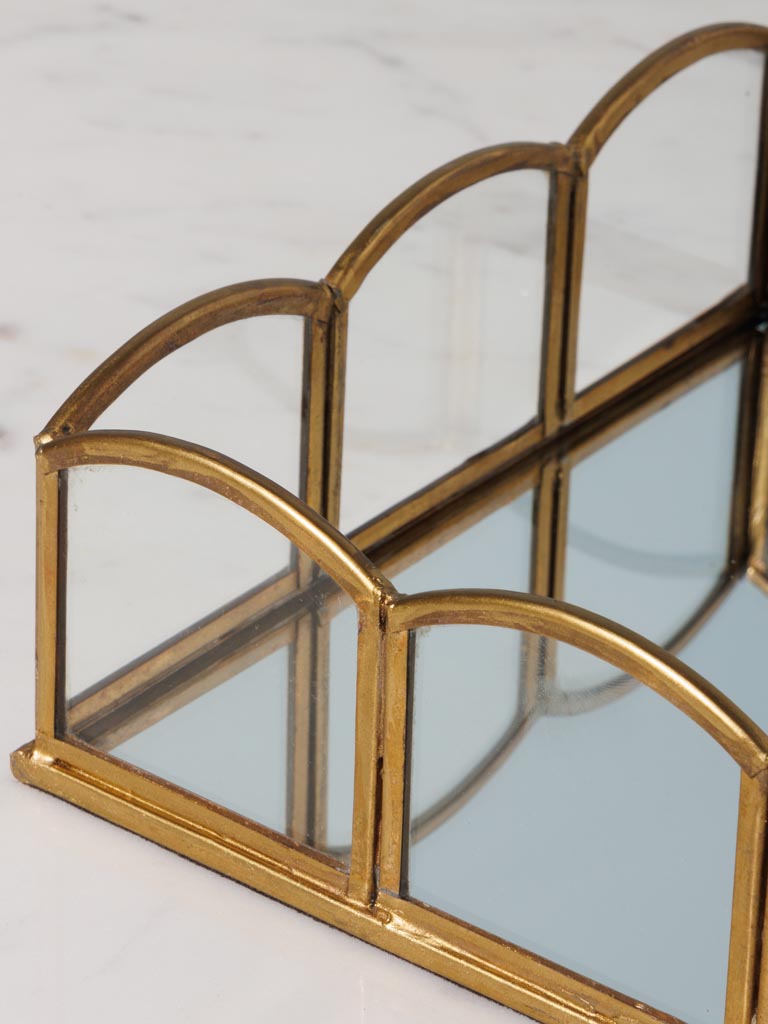 Small mirror trinket tray with golden archs - 4