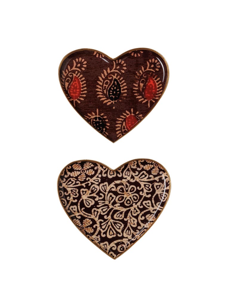 S/2 burgundy heart trays Bangalore - 2